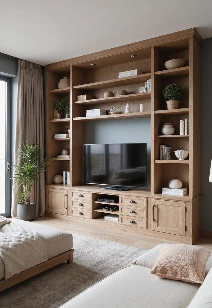 27+ Wall Shelf Ideas That Balance Beauty and Function - 25. Multipurpose Furniture with Shelves