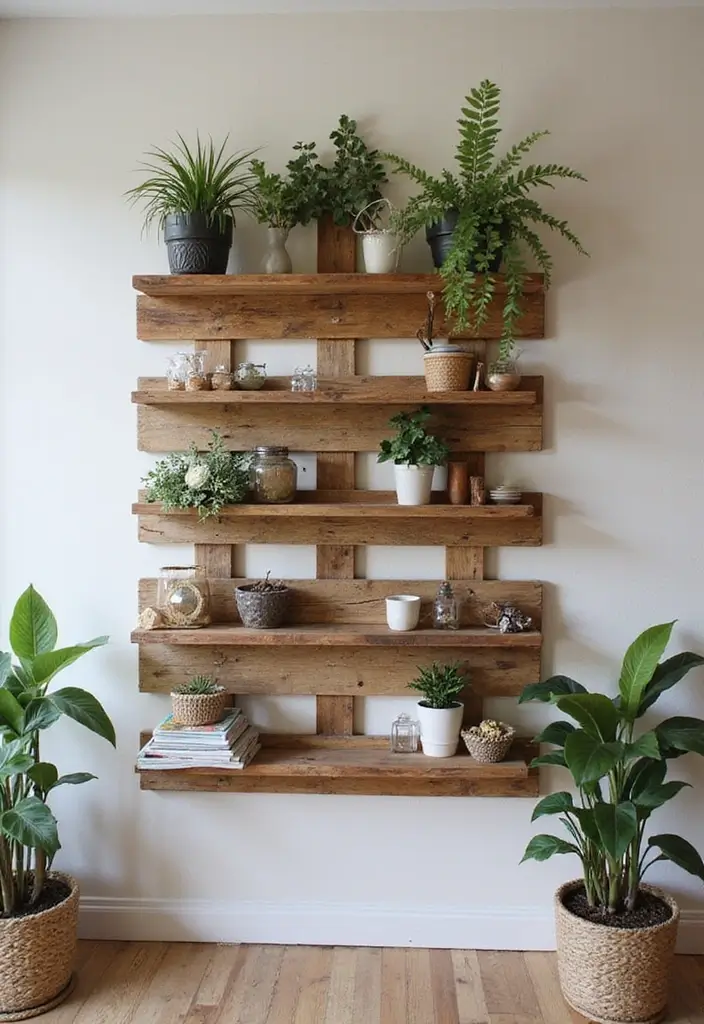 27+ Wall Shelf Ideas That Balance Beauty and Function - 26. DIY Pallet Shelves