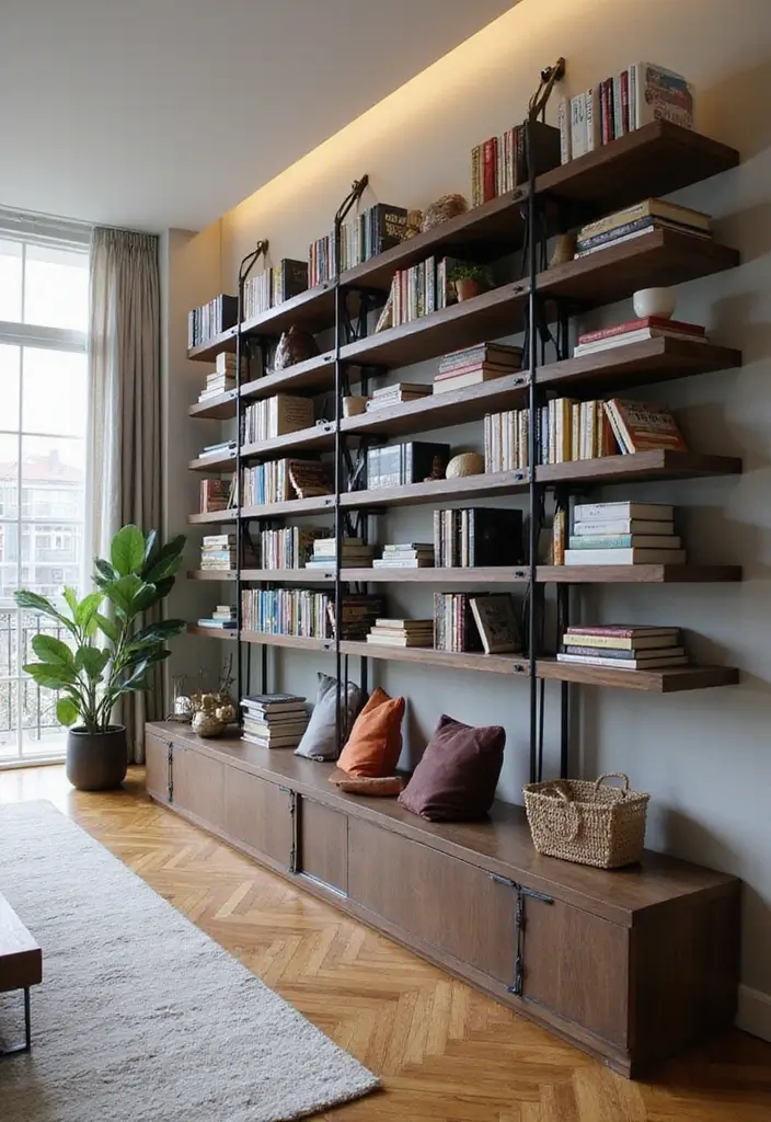 27+ Wall Shelf Ideas That Balance Beauty and Function - 8. Multi-tiered Shelving Units