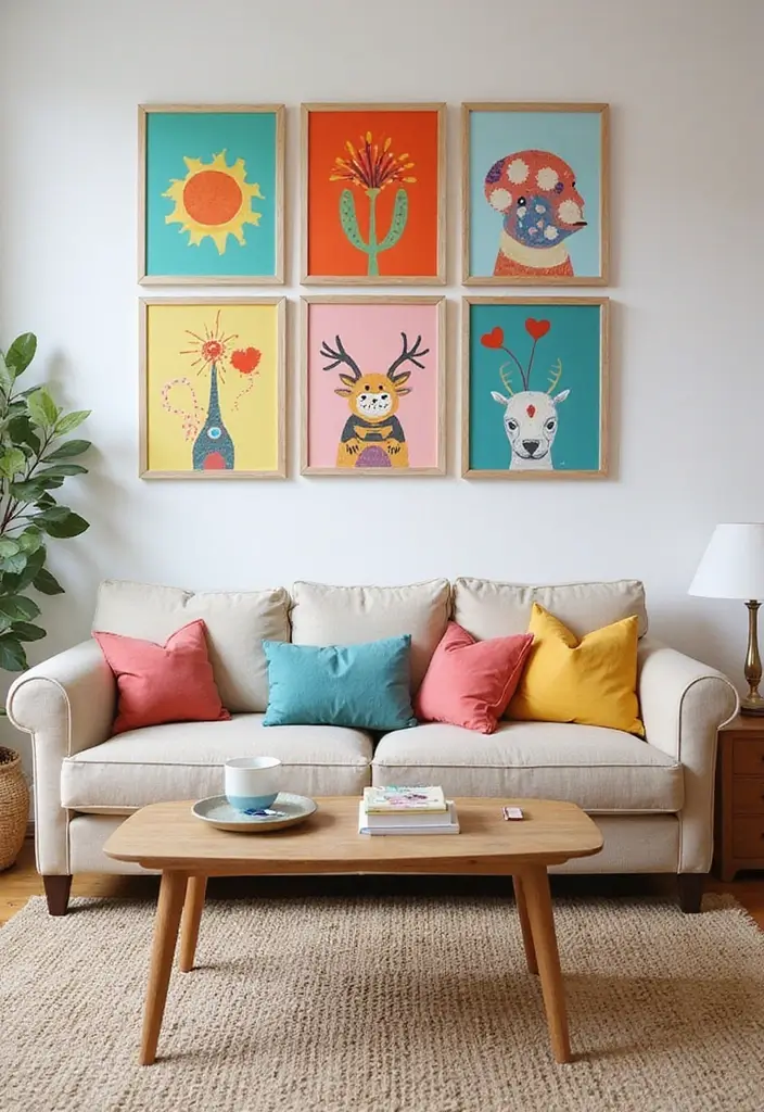 28+ Above Couch Wall Decor Inspirations You Must Try - 11. Whimsical Touches