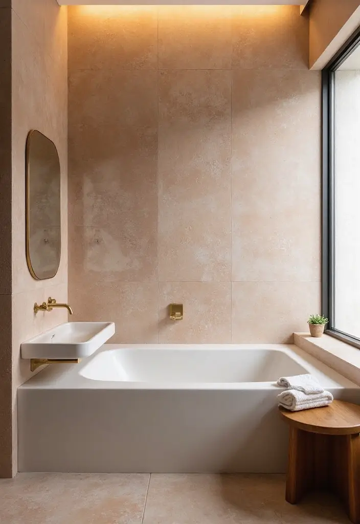 28+ Bathroom Wall Ideas That Balance Style and Function - 16. Textured Finishes
