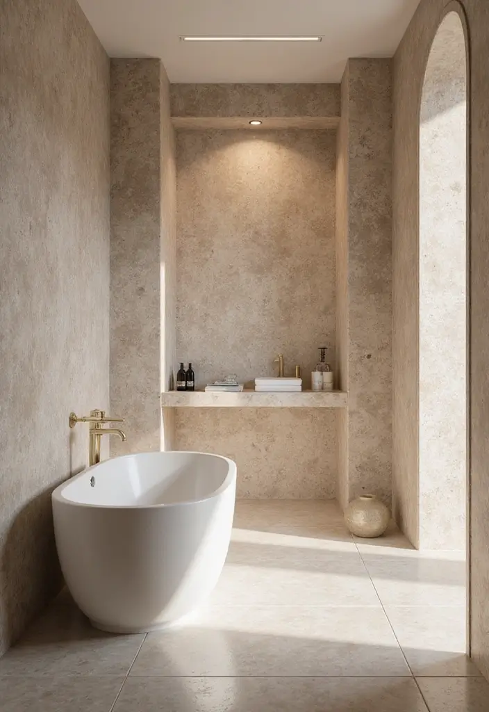 28+ Bathroom Wall Ideas That Balance Style and Function - 23. Innovations in Wall Fabrics