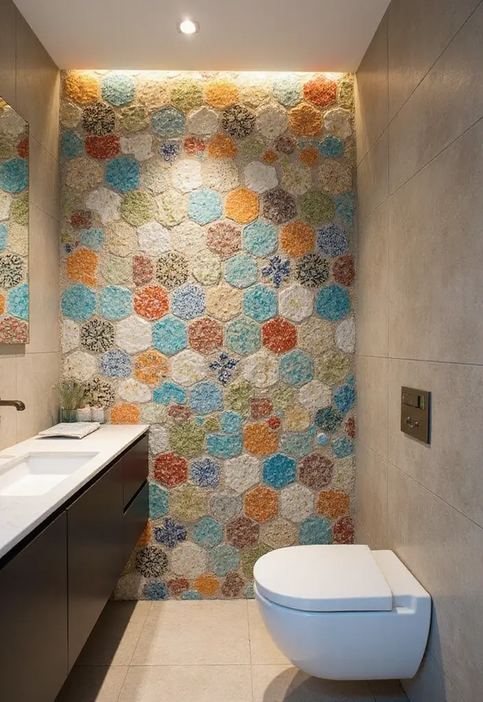 28+ Bathroom Wall Ideas That Balance Style and Function - 3. Eco-Friendly Tiles