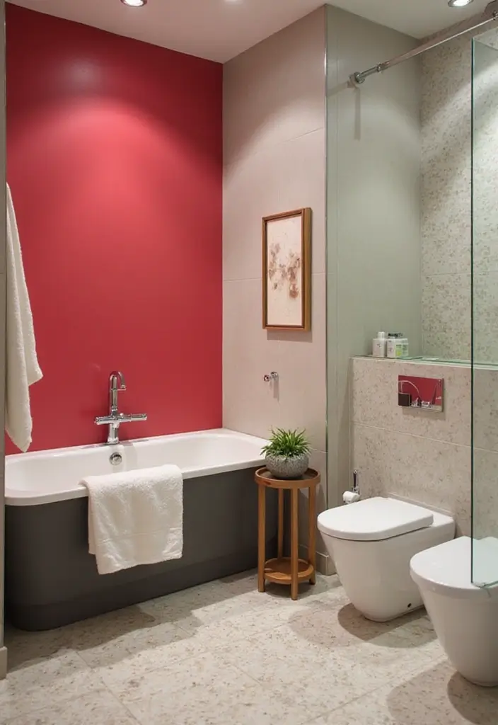28+ Bathroom Wall Ideas That Balance Style and Function - 5. Painted Accent Walls