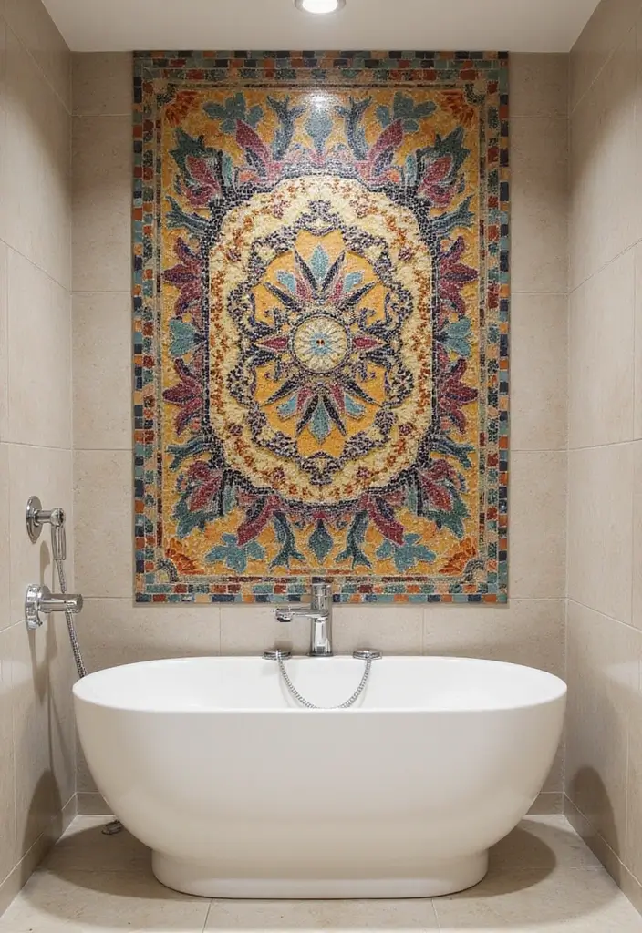 28+ Bathroom Wall Ideas That Balance Style and Function - 9. Classy Mosaics