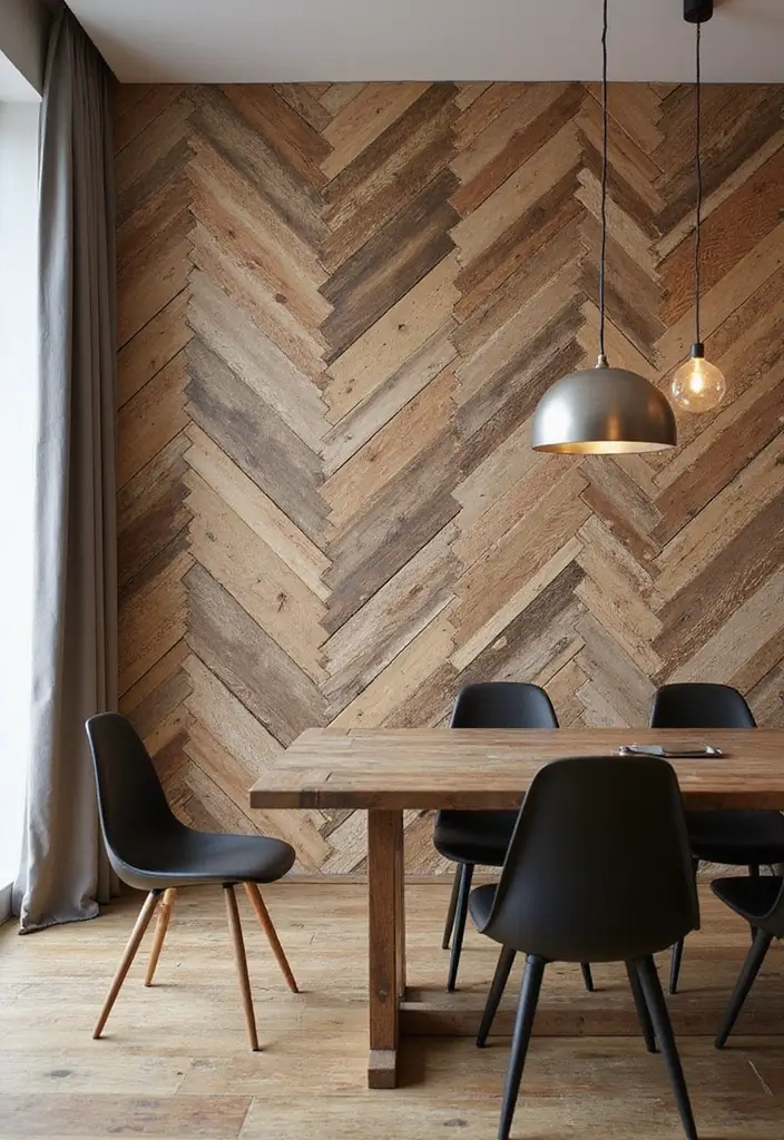 28+ Dining Room Wall Decor Ideas for Elegant Meals - 1. Rustic Wood Planks