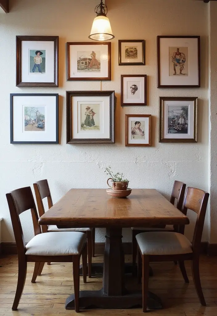28+ Dining Room Wall Decor Ideas for Elegant Meals - 11. Art Prints from Local Artists