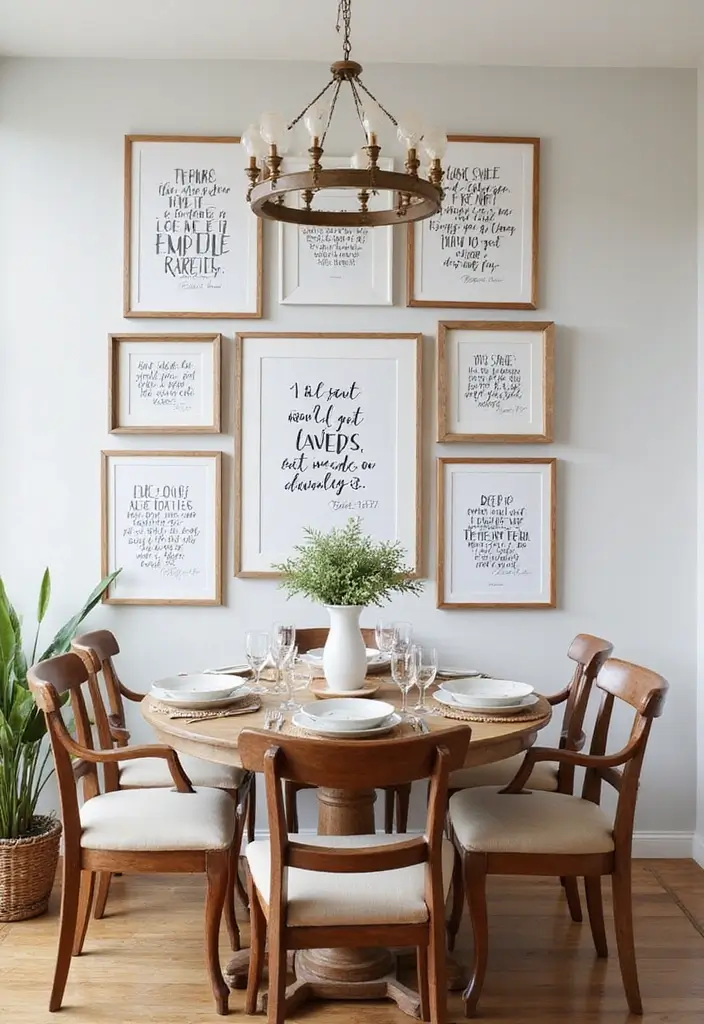 28+ Dining Room Wall Decor Ideas for Elegant Meals - 15. Quote Art