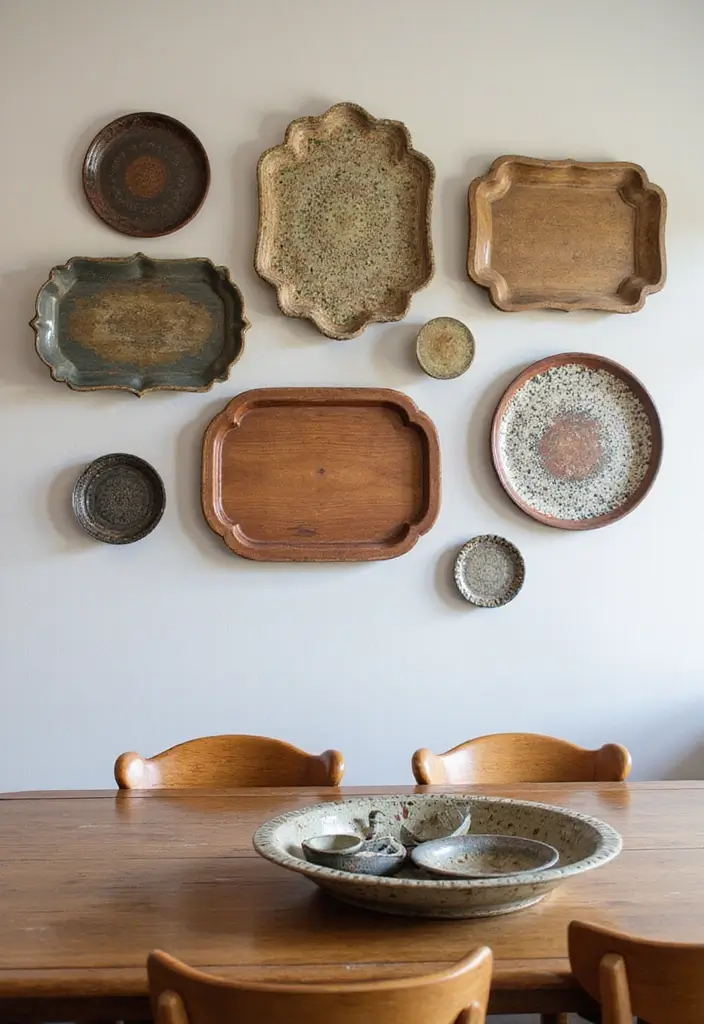 28+ Dining Room Wall Decor Ideas for Elegant Meals - 16. Decorative Trays and Bowls