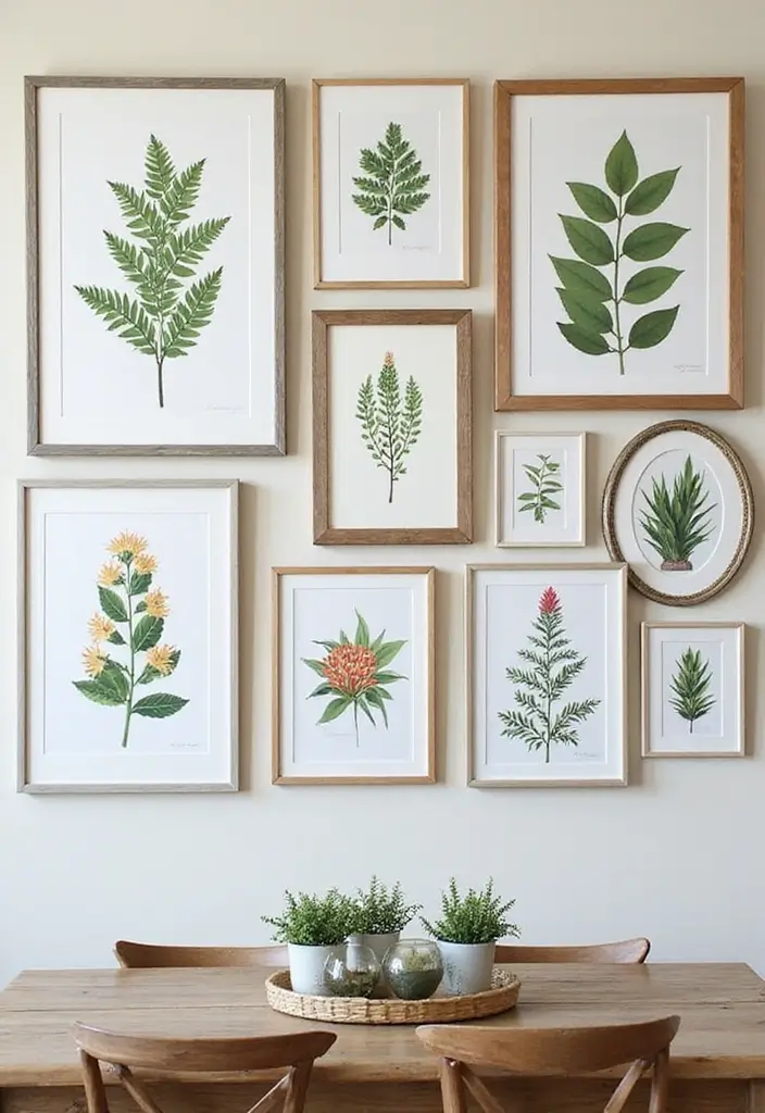 28+ Dining Room Wall Decor Ideas for Elegant Meals - 2. Framed Botanical Prints