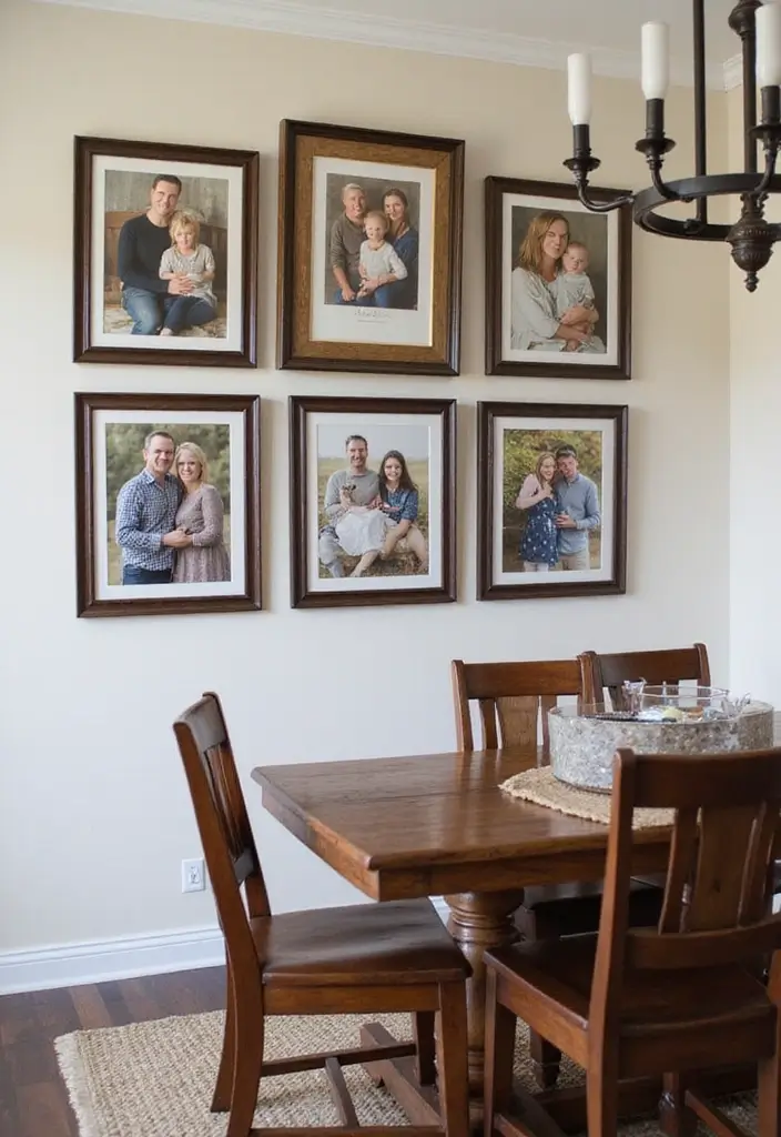 28+ Dining Room Wall Decor Ideas for Elegant Meals - 21. Custom Family Portraits