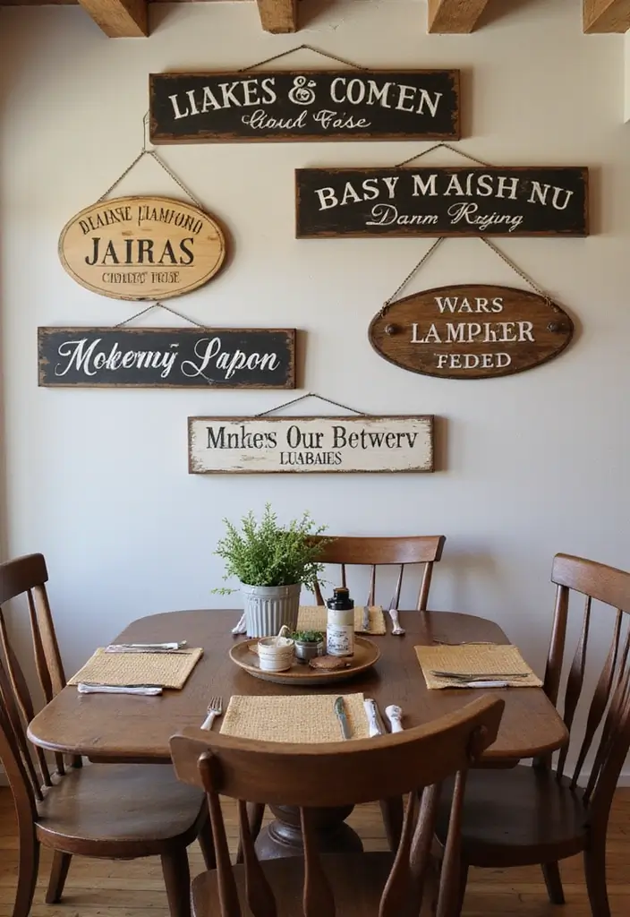 28+ Dining Room Wall Decor Ideas for Elegant Meals - 28. Farmhouse Signage