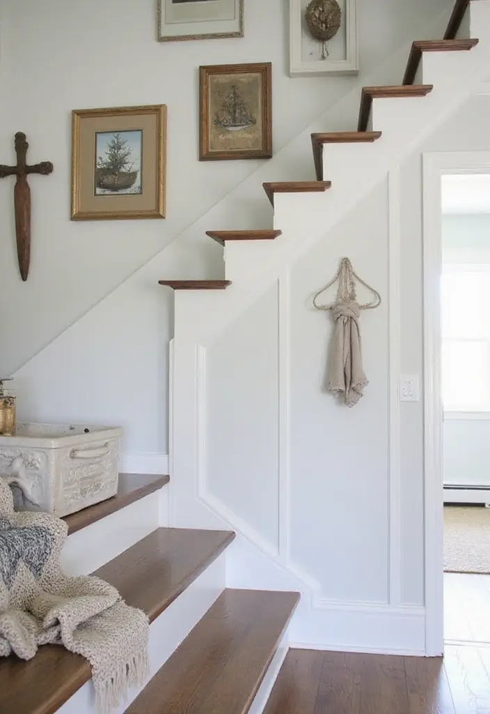 28+ Staircase Wall Designs That Make a Statement - 27. Coastal Living Inspiration