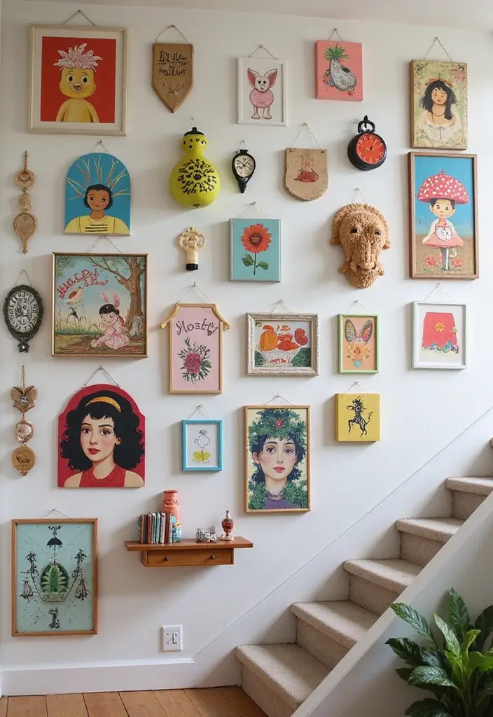 28+ Staircase Wall Designs That Make a Statement - 28. Whimsical Touches