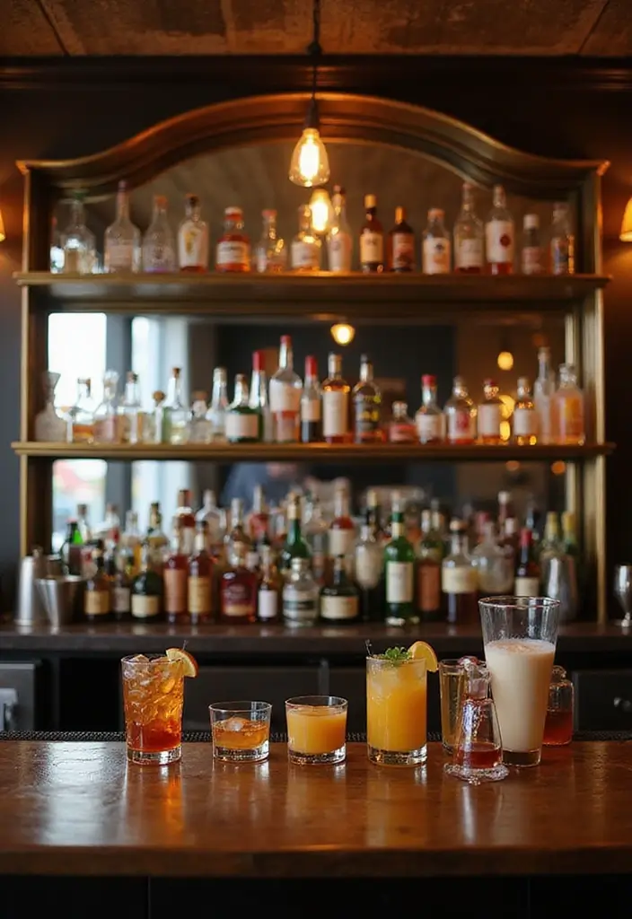 28+ Wall Bar Ideas for a Stylish Home Lounge - 14. Wall Bar with Mirror