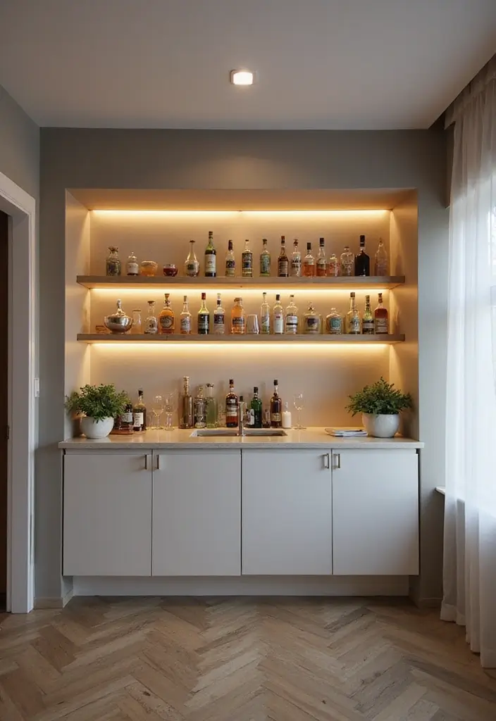 28+ Wall Bar Ideas for a Stylish Home Lounge - 18. Floating Bar