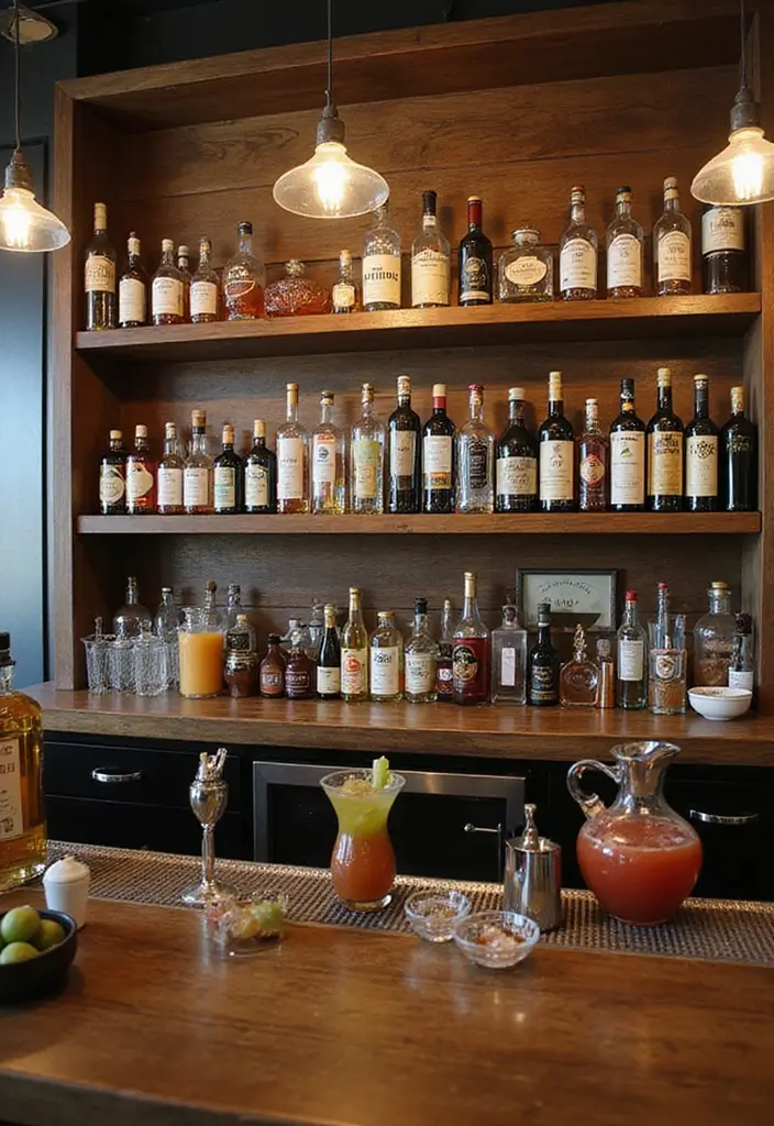 28+ Wall Bar Ideas for a Stylish Home Lounge - 21. Interactive Cocktail Station