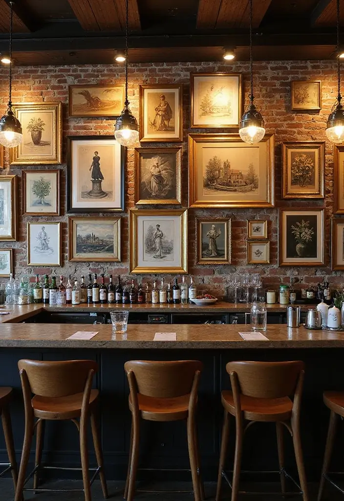 28+ Wall Bar Ideas for a Stylish Home Lounge - 23. Bar with Artwork