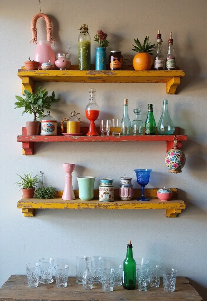 28+ Wall Bar Ideas for a Stylish Home Lounge - 6. Colorful Pop