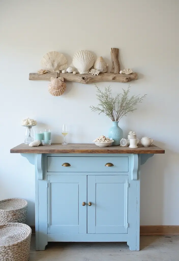 28+ Wall Bar Ideas for a Stylish Home Lounge - 7. Coastal Vibes
