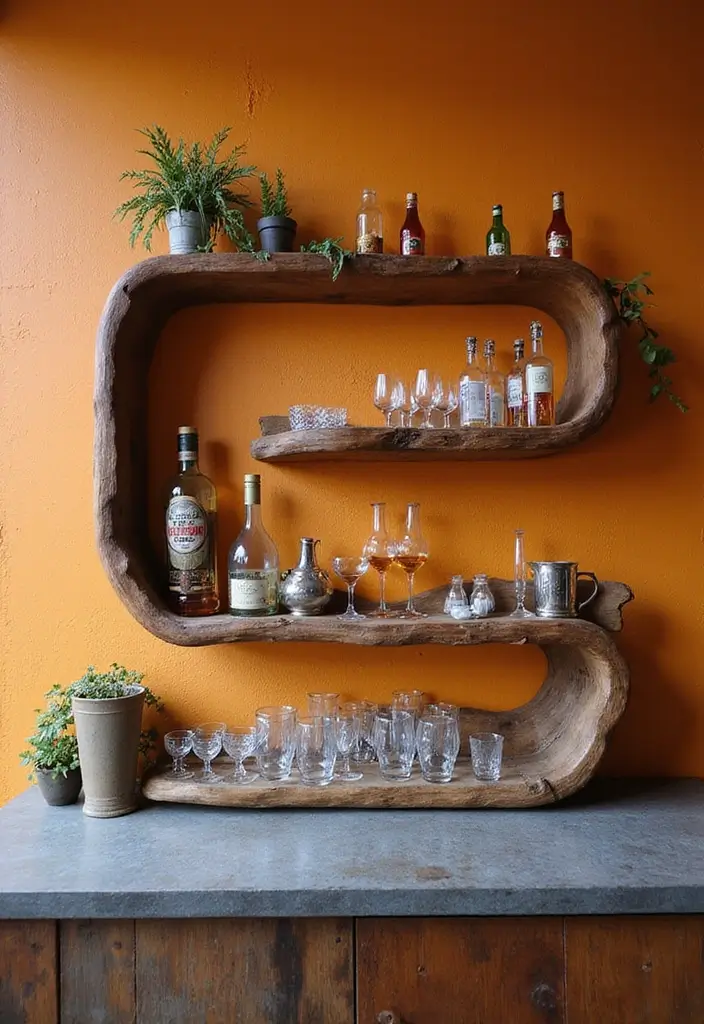 28+ Wall Bar Ideas for a Stylish Home Lounge - 8. Functional Art
