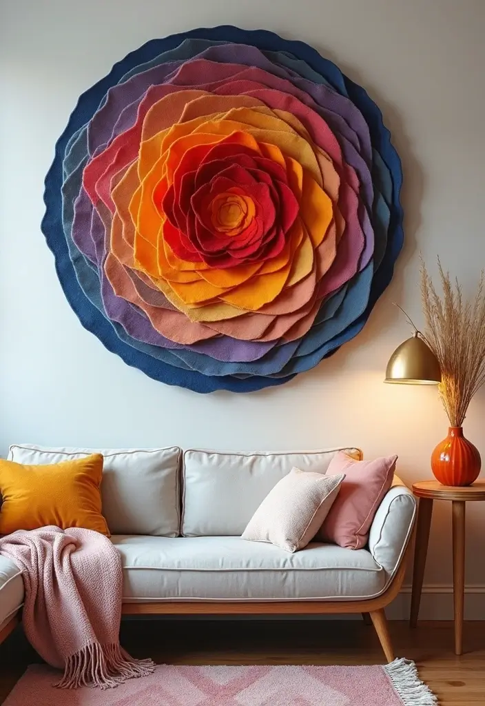 28+ Wall Covering Ideas That Redefine Interiors - 7. Wool Felt Wall Art