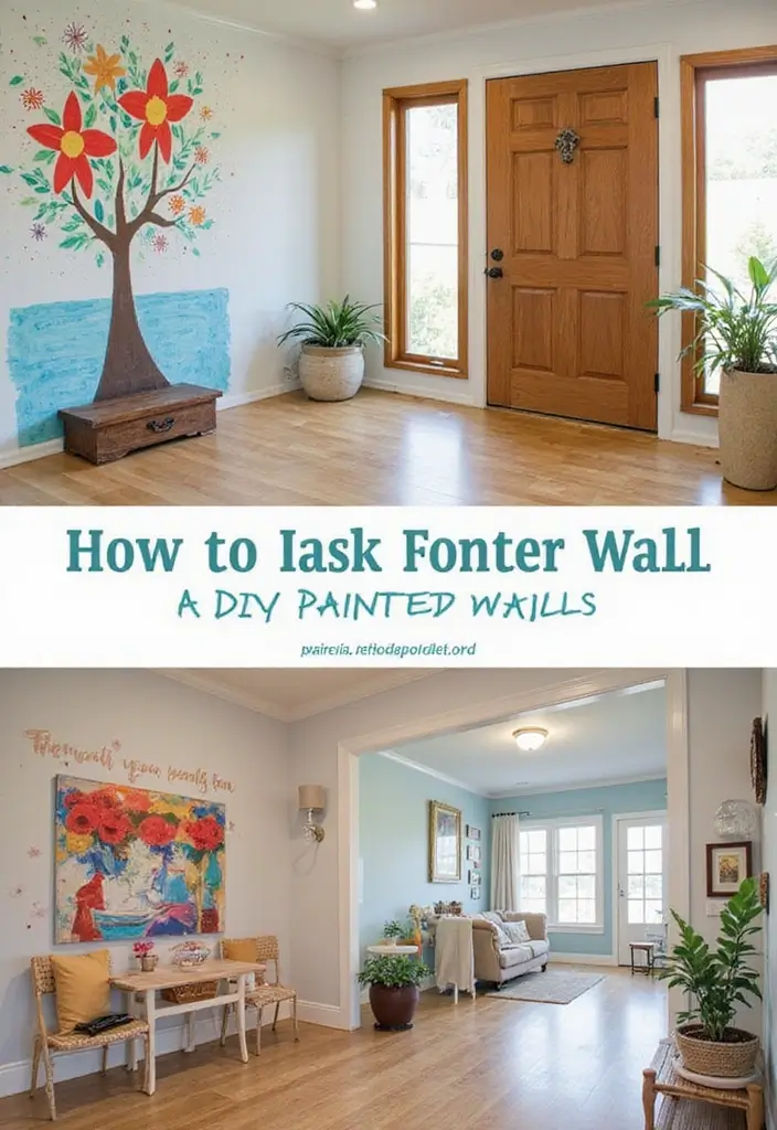 29+ Foyer Wall Ideas That Impress Instantly - 16. DIY Painted Murals