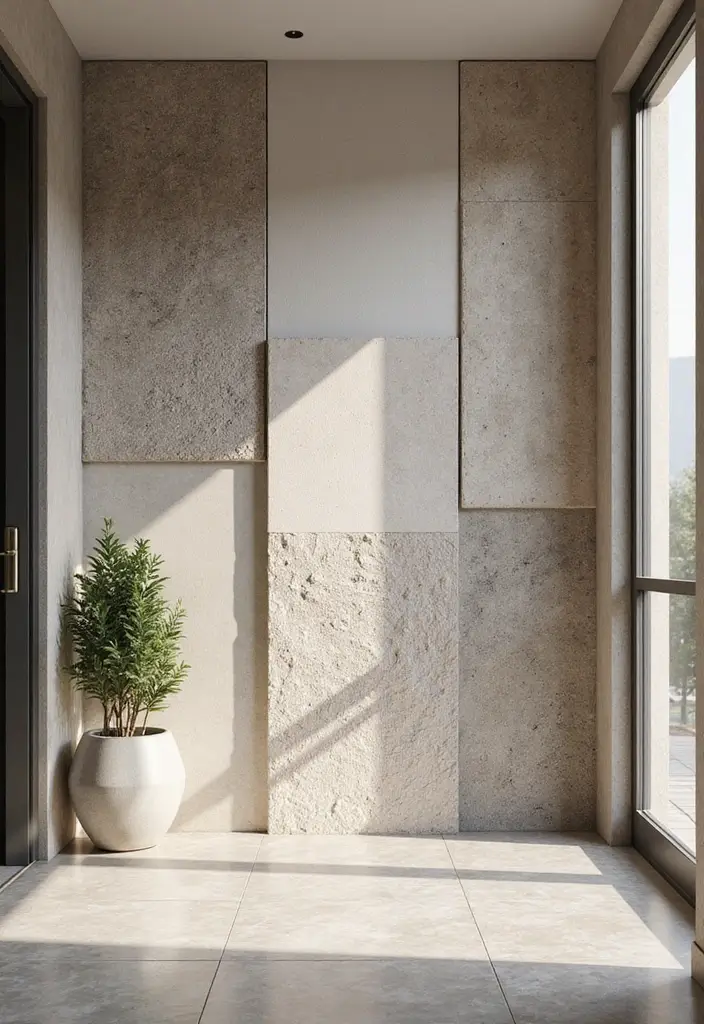 29+ Foyer Wall Ideas That Impress Instantly - 17. Textural Wall Panels