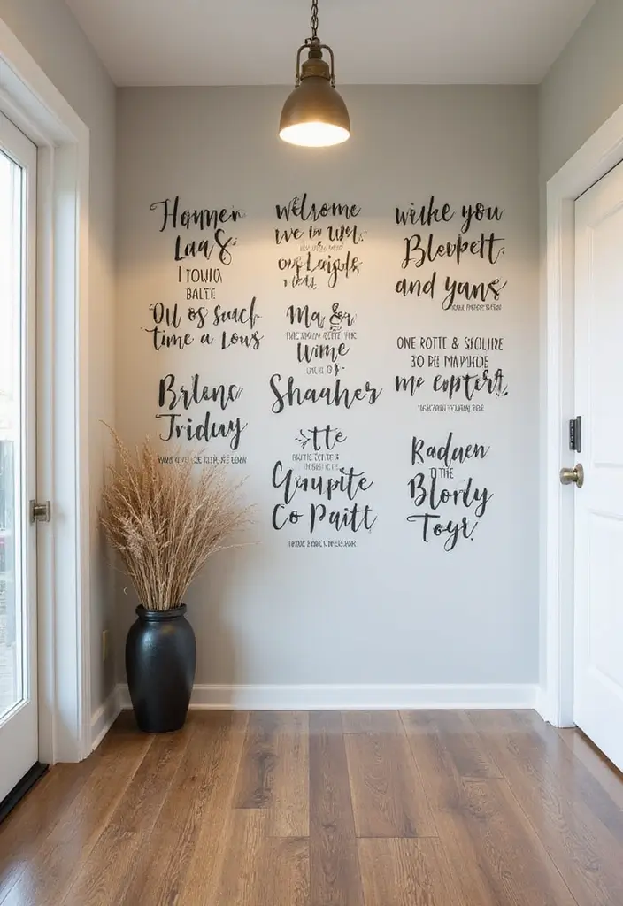 29+ Foyer Wall Ideas That Impress Instantly - 18. Inspirational Quotes