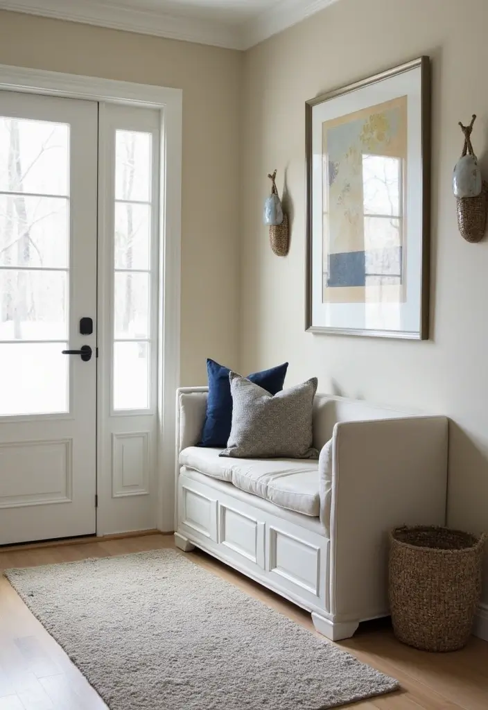 29+ Foyer Wall Ideas That Impress Instantly - 20. Multi-functional Furniture