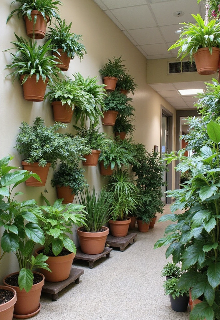 29+ Foyer Wall Ideas That Impress Instantly - 21. Artistic Plant Displays