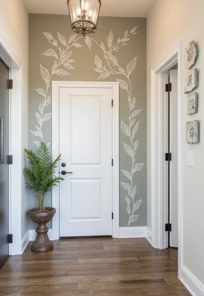 29+ Foyer Wall Ideas That Impress Instantly - 23. Intricate Wall Decals