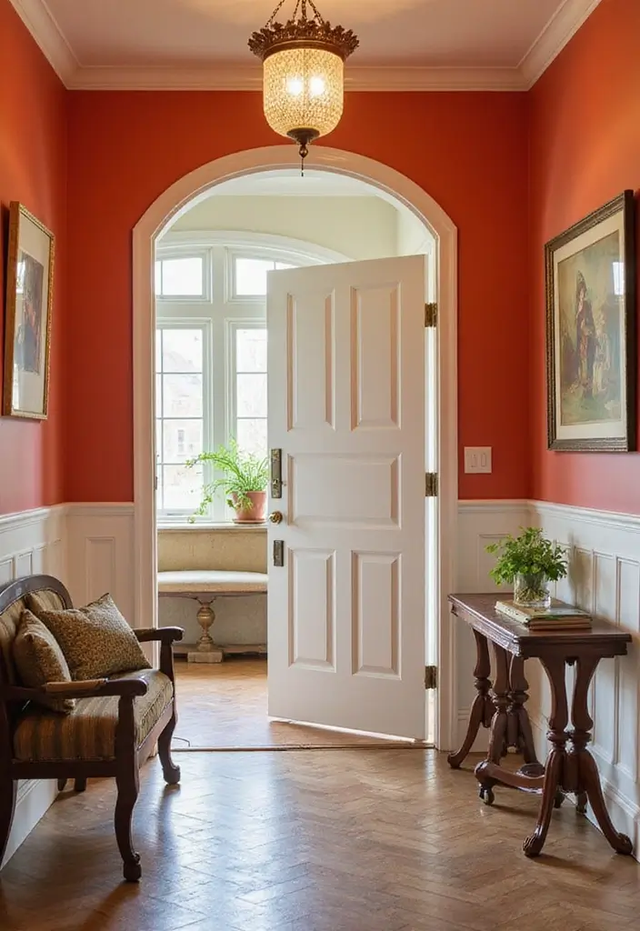 29+ Foyer Wall Ideas That Impress Instantly - 9. Colorful Accent Walls