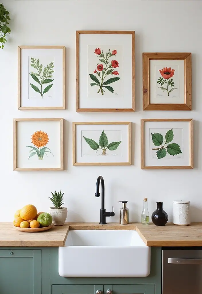 29+ Kitchen Wall Decor Ideas That Spark Joy - 2. Botanical Prints