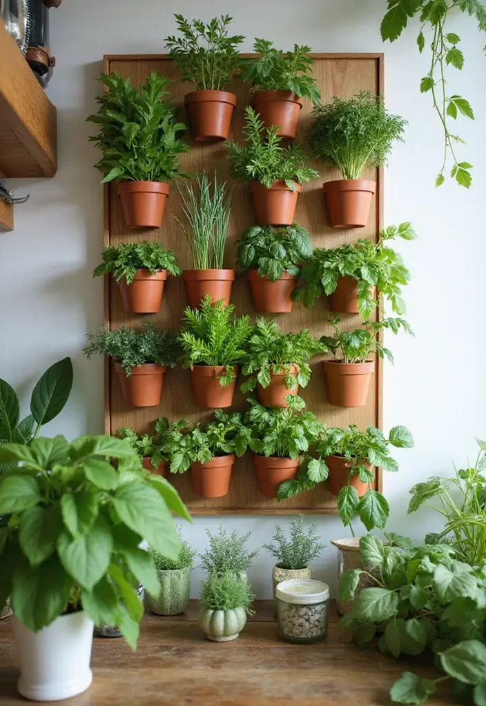 29+ Kitchen Wall Decor Ideas That Spark Joy - 4. DIY Herb Garden