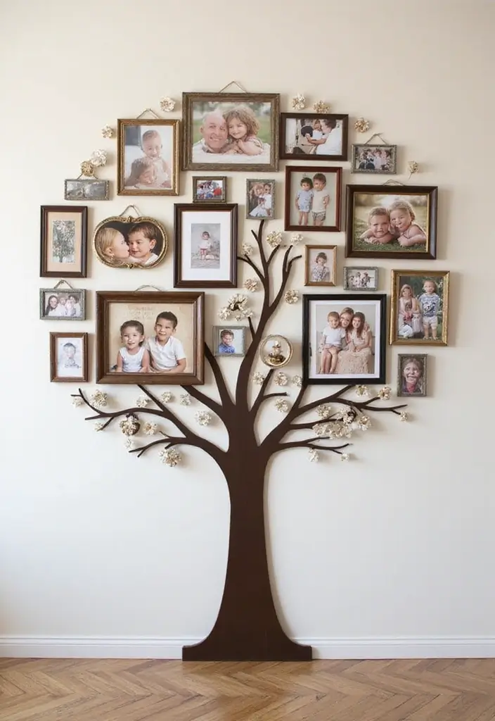 29+ Picture Wall Ideas That Elevate Your Interiors - 13. Family Tree Feature