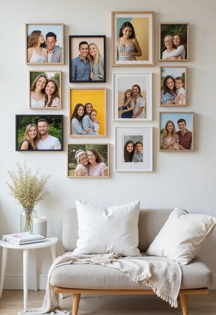29+ Picture Wall Ideas That Elevate Your Interiors - 14. Friendly Photo Grid