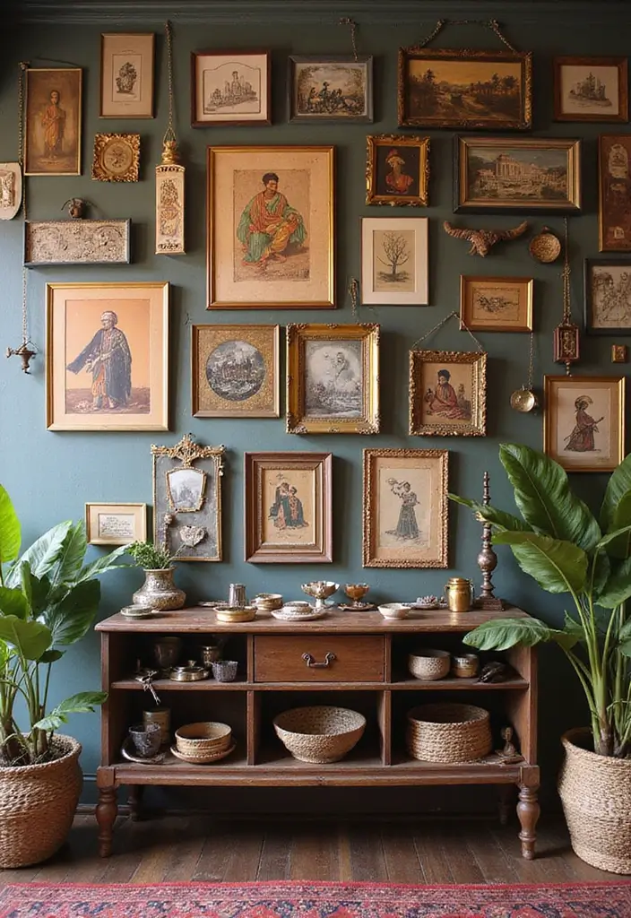 29+ Picture Wall Ideas That Elevate Your Interiors - 21. Cultural Elements