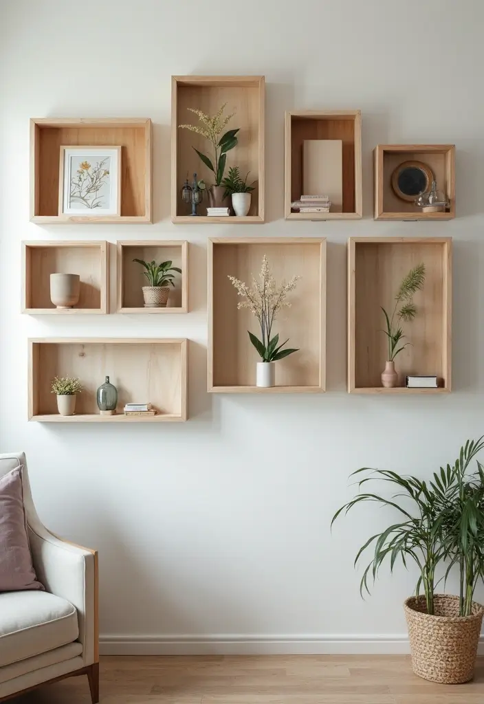 29+ Picture Wall Ideas That Elevate Your Interiors - 27. Layered Shadow Boxes