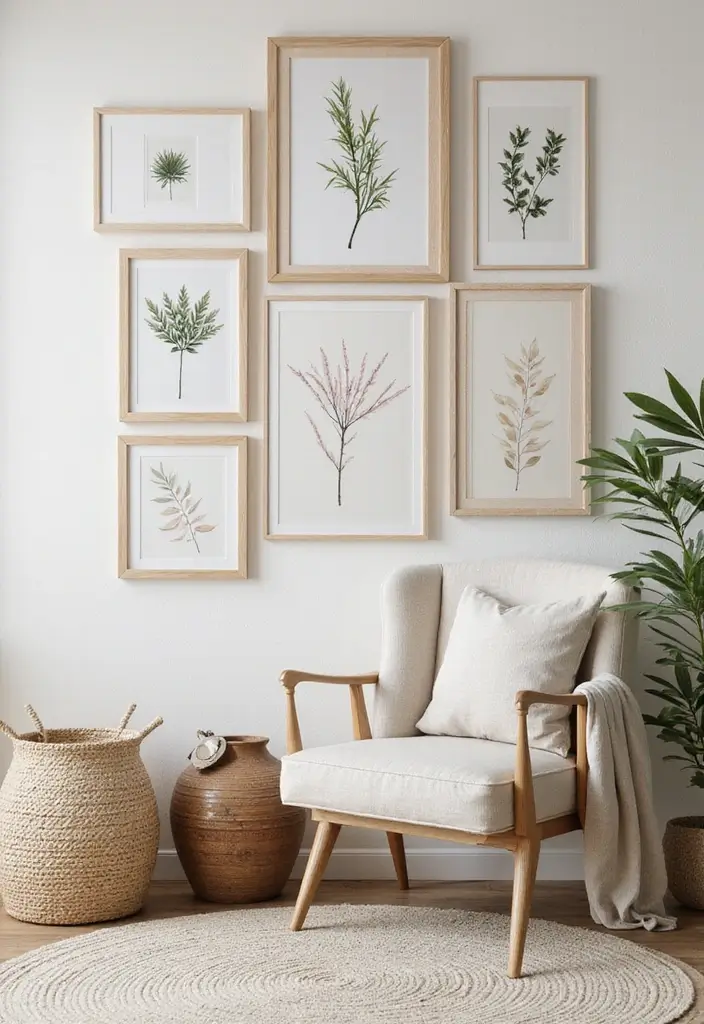 29+ Picture Wall Ideas That Elevate Your Interiors - 4. Nature-Inspired Wall Art