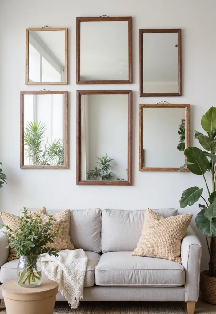 29+ Wall Mirror Ideas That Add Light and Space - 15. Multi-Panel Mirrors