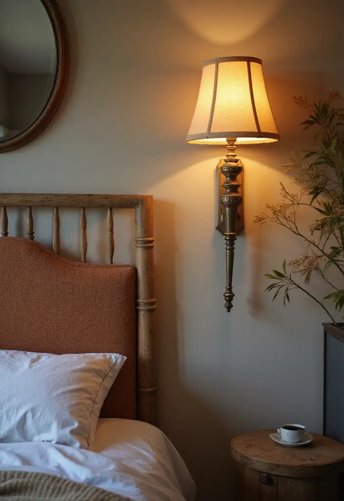 29+ Wall Mirror Ideas That Add Light and Space - 16. Vintage Sconces with Mirrors
