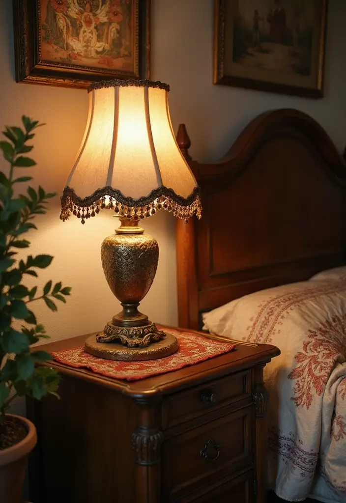 29+ Wall Mirror Ideas That Add Light and Space - 18. Vintage Lamp Mirrors