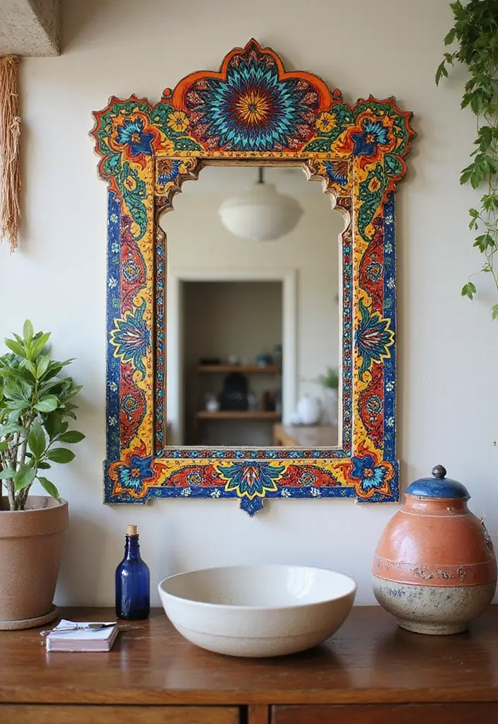 29+ Wall Mirror Ideas That Add Light and Space - 24. Vintage Tile Mirrors