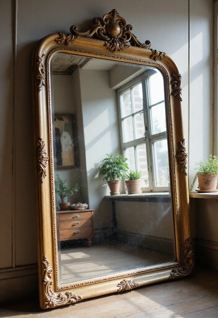 29+ Wall Mirror Ideas That Add Light and Space - 25. Vintage Oversized Mirrors