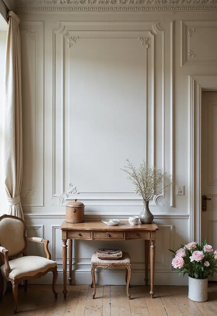 29+ Wall Molding Designs for Elegant Interiors - 22. Chic French Provincial Style