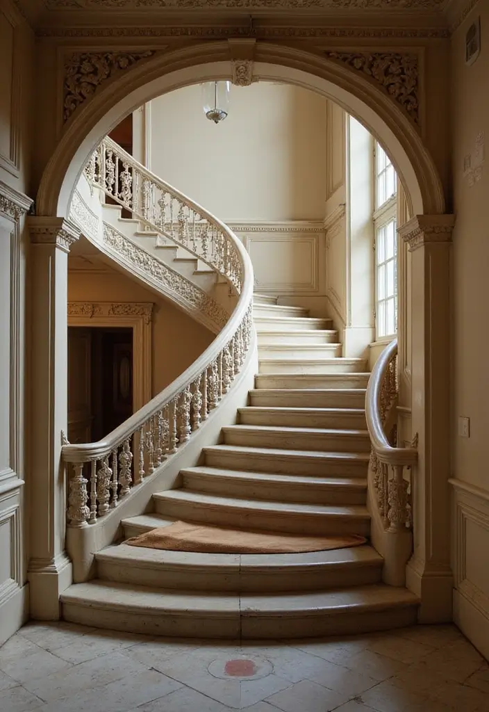 29+ Wall Molding Designs for Elegant Interiors - 9. Ornate Staircase Trim