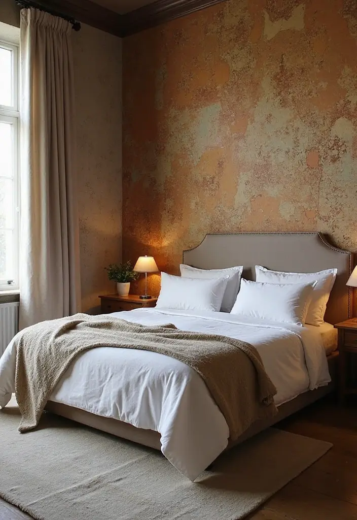 30+ Accent Wall Bedroom Designs That Feel Modern - 10. Fabric-Covered Walls