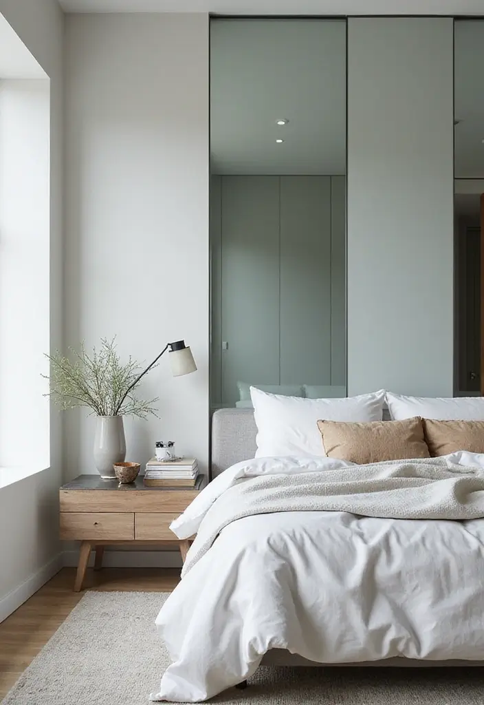 30+ Accent Wall Bedroom Designs That Feel Modern - 25. Stunning Glass Accents