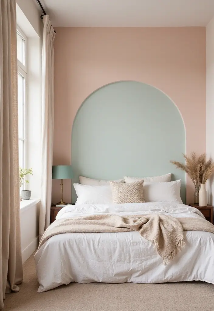 30+ Accent Wall Bedroom Designs That Feel Modern - 3. Soft Pastel Wonders